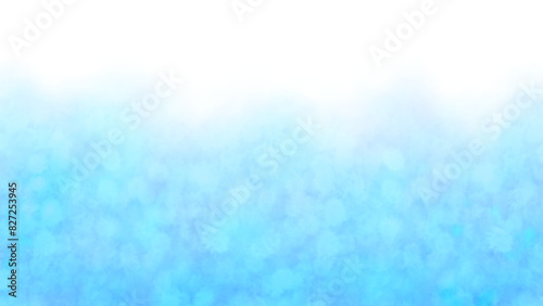 水色と青の水彩背景　素材　枠　テクスチャ　抽象的　海中　水辺　キラキラ　シンプル　にじみ　メッセージカード　ポスター　白背景　透過 photo