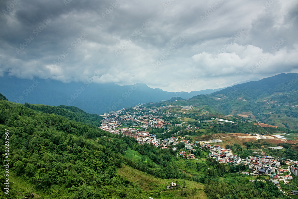 Fototapeta premium Breathtaking Panorama: SAPA and its Mountains