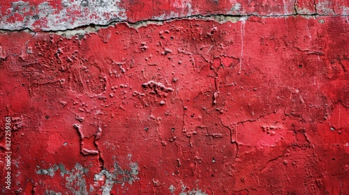 Red paint on a cement wall photo