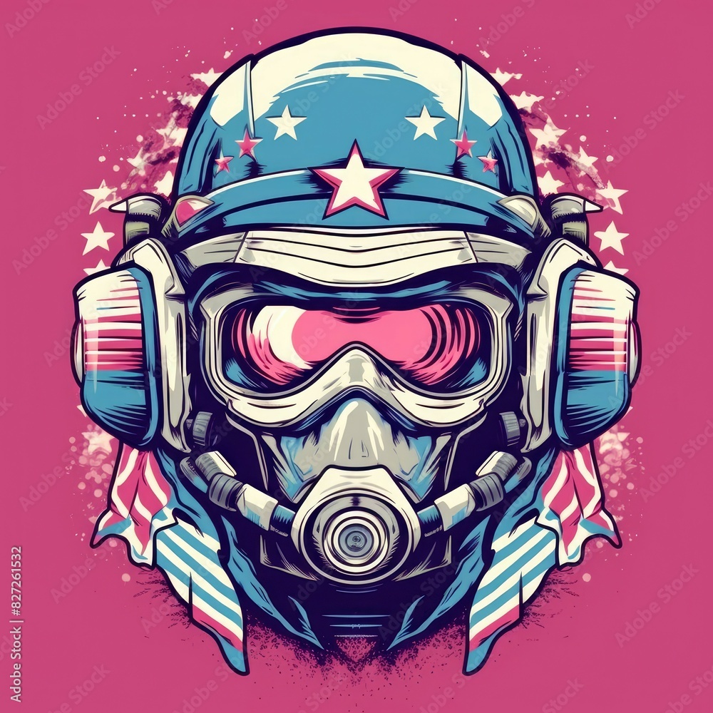 Art illustration pilot use helmet Art illustration pilot use helmet