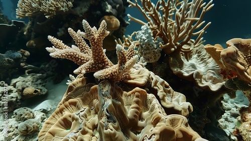 Mesmerizing coral formations create a vibrant, complex habitat for diverse ocean dwellers. photo