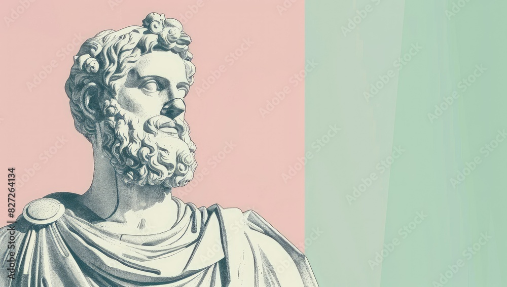 Ancient Sculpted Bust with Detailed Features Ancient Sculpted Bust with Detailed Features