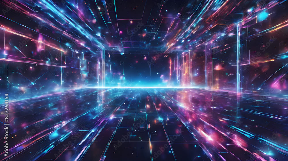 Naklejka premium Hyperdrive: High Speed Journey through Space Tunnel