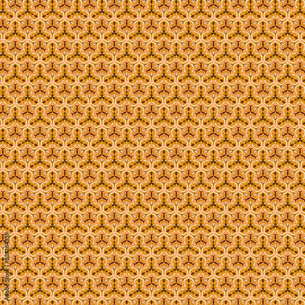 Simple floral geometric tile, mosaic, kaleidoscope pattern Autumn colors Oriental style Simple floral geometric tile, mosaic, kaleidoscope pattern Autumn colors Oriental style
