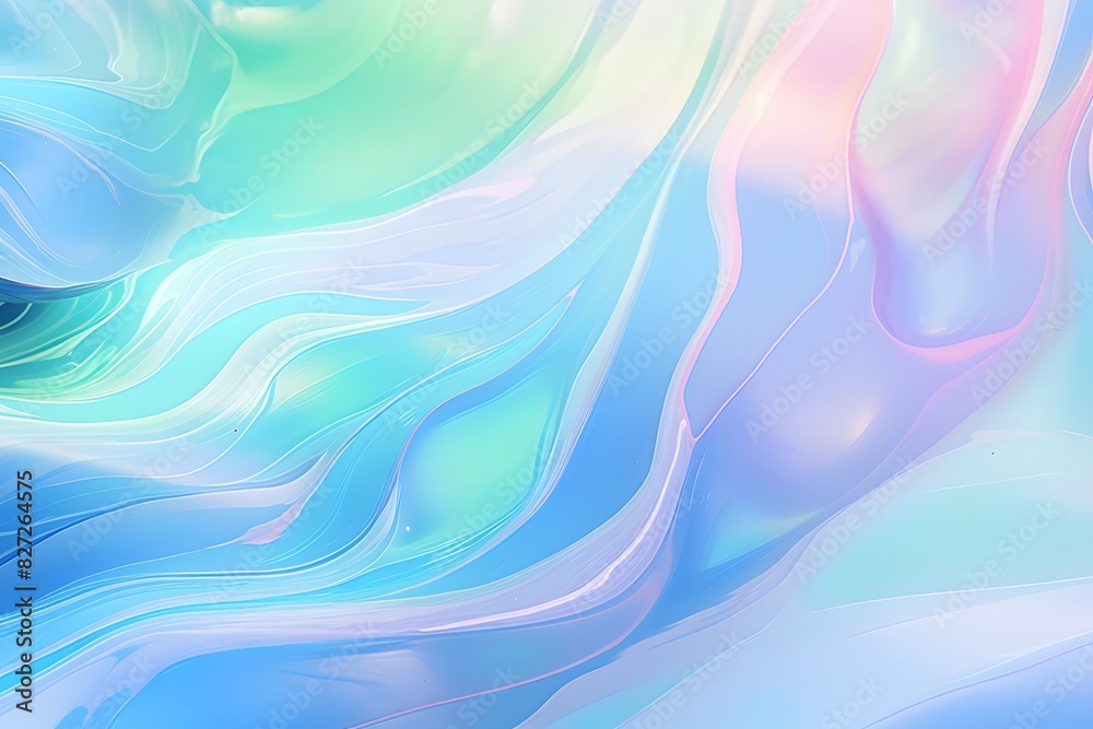 Fototapeta premium Pastel Abstract Fluid Art Background A soft pastel abstract fluid art background, featuring flowing colors in blue, green, and pink hues, creating a serene visual effect.
