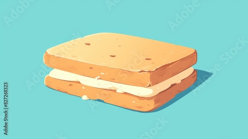 2d flat design icon of a biscuit illustration