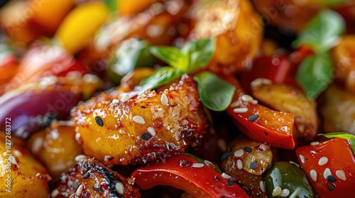 Close-up of fried vegetables and fruits, crispy and irresistible, offering a burst of flavor with every bite