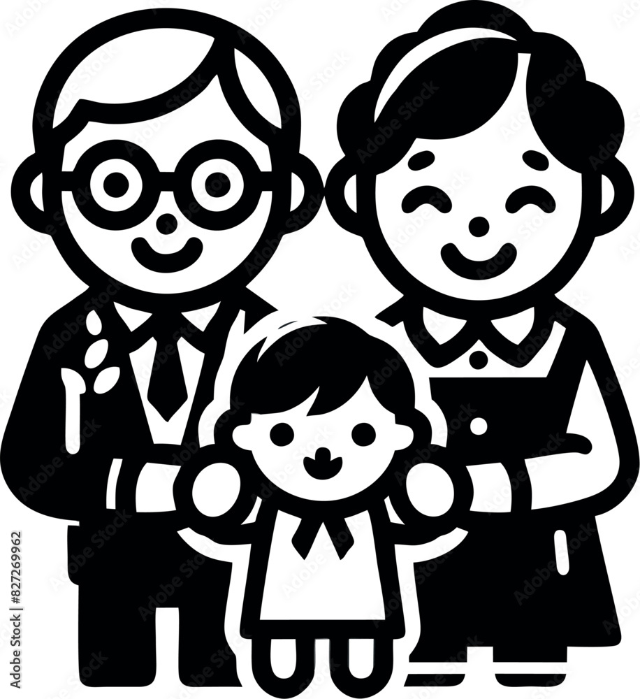 black and white illustration of grandfather black and white illustration of grandfather