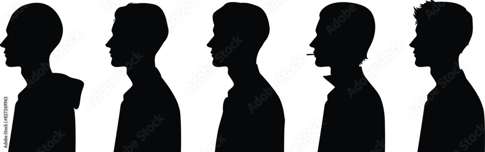 set of silhouette man side view isolated on transparent background, vector design
set of silhouette man side view isolated on transparent background, vector design