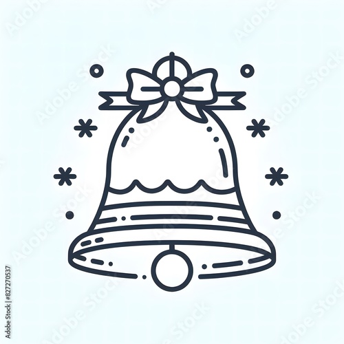 AI Generate of Simple Icon Logo Symbol of Christmas Bell, Jingle Bell, Bell, Genta, Lonceng Natal, with white background photo