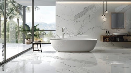 Exquisite tile designs inspired by the graceful patterns of delicate marble  elevating the visual allure of modern interiors