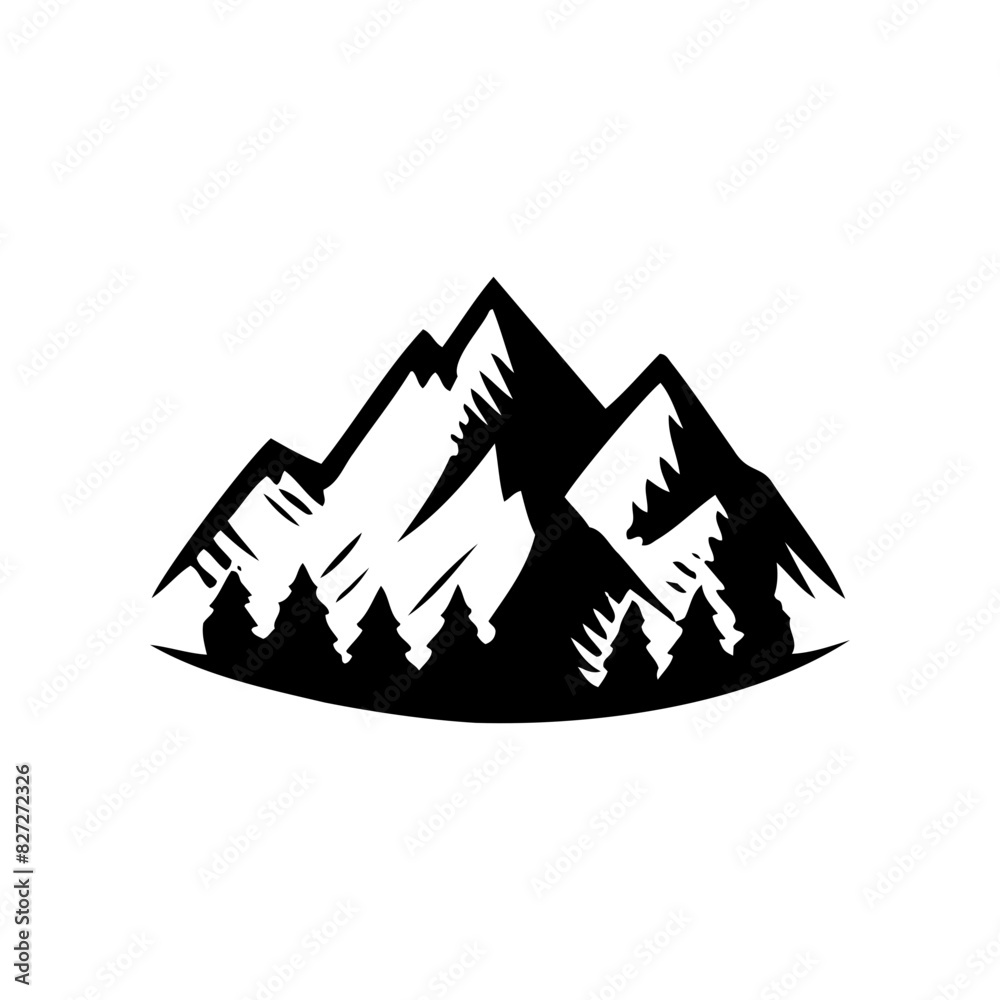 mountain silhouette vector Designed for wild adventure travel. mountain silhouette vector Designed for wild adventure travel.