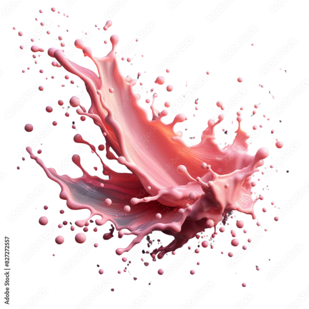 right Splash of pink milky liquid similar to smoothie, yogurt, or cream, isolated PNG, cut out right Splash of pink milky liquid similar to smoothie, yogurt, or cream, isolated PNG, cut out