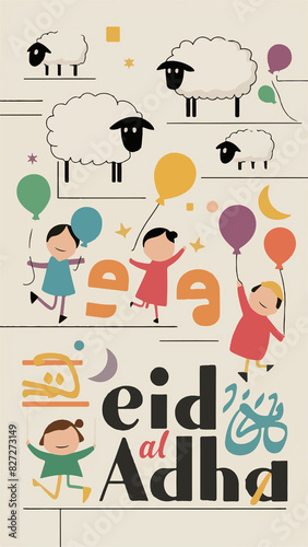 Eid Mubarek islamic greeting card poster