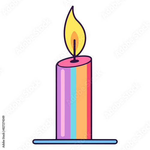 Vector icon of a candle with a simple and clean design.
