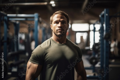 portrait of man in cross training gym © alisaaa