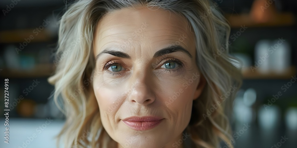 Close-up of a mature woman's expressive wrinkles on her forehead. Concept Portrait Photography, Facial Expressions, Aging Gracefully, Emotive Details Close-up of a mature woman's expressive wrinkles on her forehead. Concept Portrait Photography, Facial Expressions, Aging Gracefully, Emotive Details
