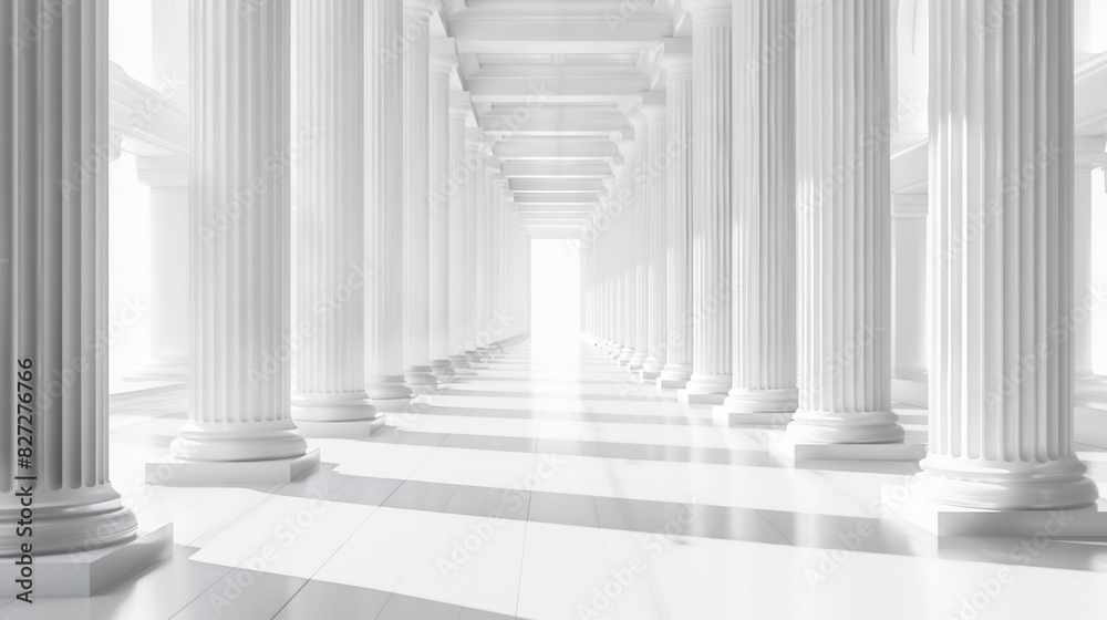 White Corridor Pillar - Classic Hall Building Architecture
White Corridor Pillar - Classic Hall Building Architecture