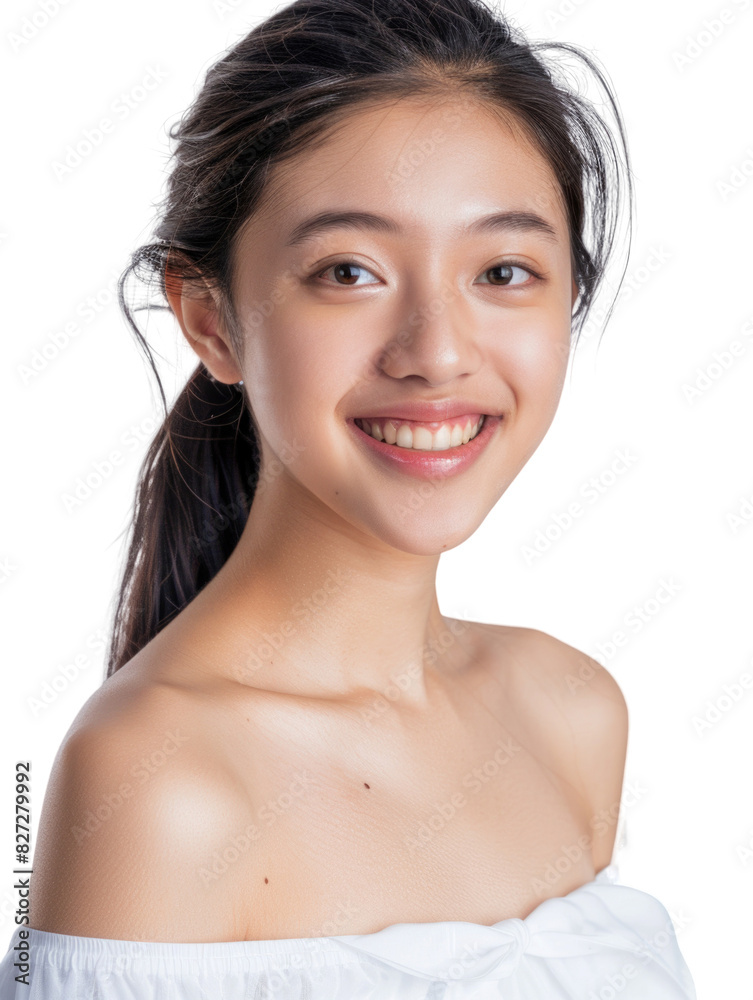 Young and beautiful asian hong kong chinese japanese korean girl transparent background
