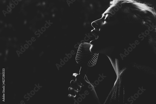 A woman singing photo