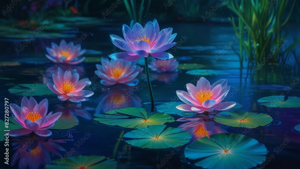 water lily in the pond water lily in the pond