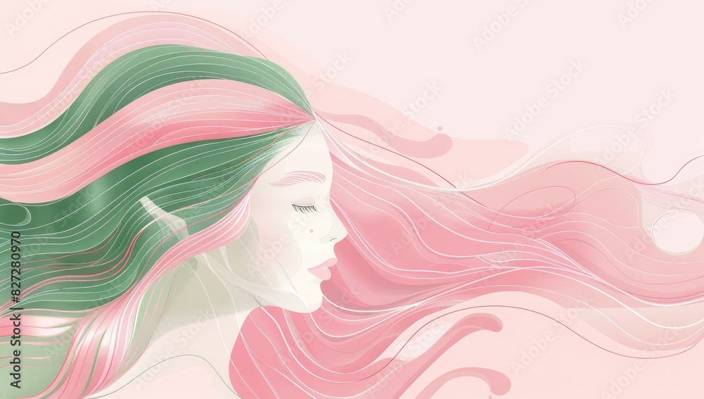 Artistic Side Profile of a Woman with Colorful Hair Artistic Side Profile of a Woman with Colorful Hair