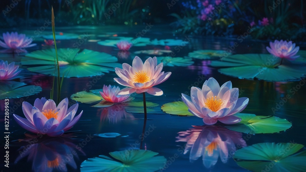 water lily in the pond water lily in the pond