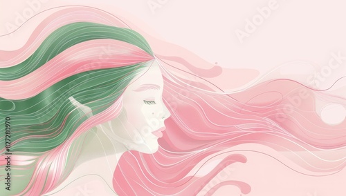 Artistic Side Profile of a Woman with Colorful Hair