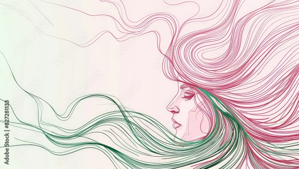 Artistic Side Profile of a Woman with Colorful Hair Artistic Side Profile of a Woman with Colorful Hair