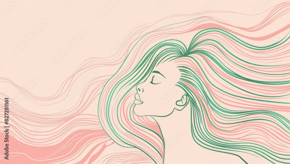 Artistic Side Profile of a Woman with Colorful Hair Artistic Side Profile of a Woman with Colorful Hair