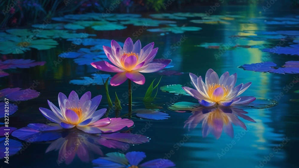water lily in the pond water lily in the pond