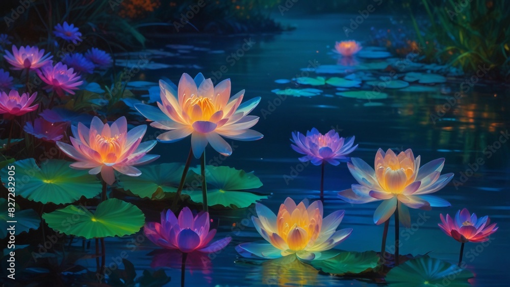 water lily in the pond water lily in the pond
