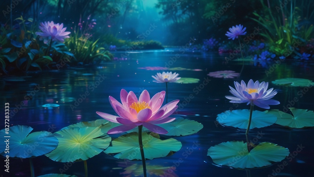 water lily in the pond water lily in the pond