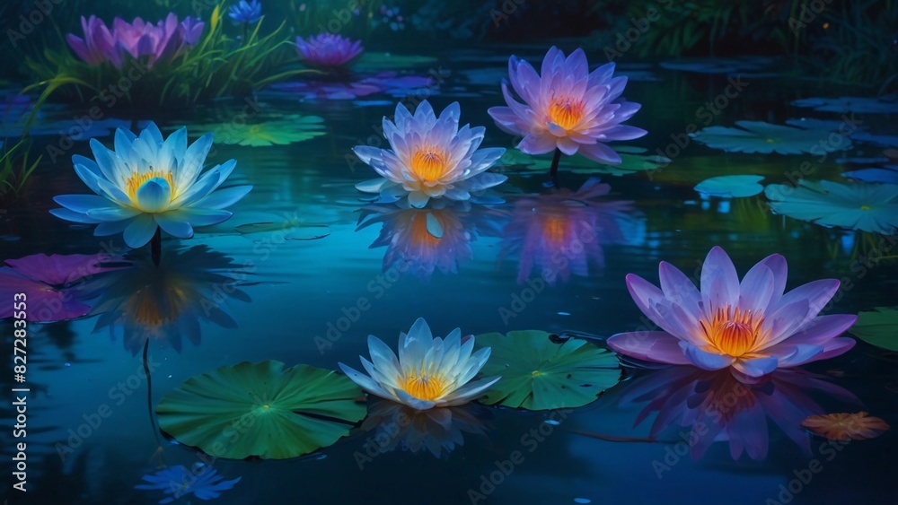 water lily in the pond water lily in the pond