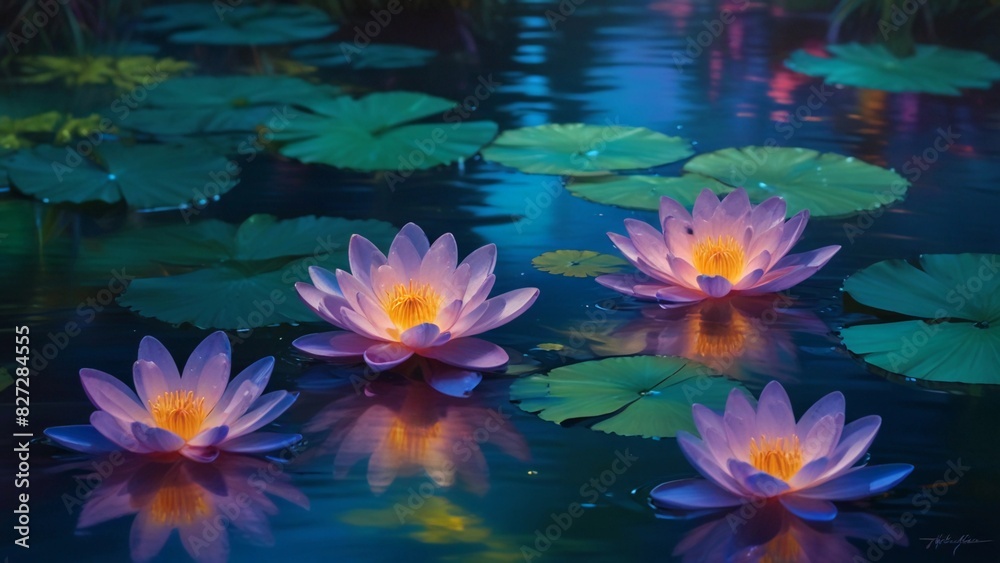 water lily in the pond water lily in the pond