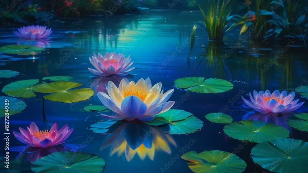 water lily in the pond water lily in the pond