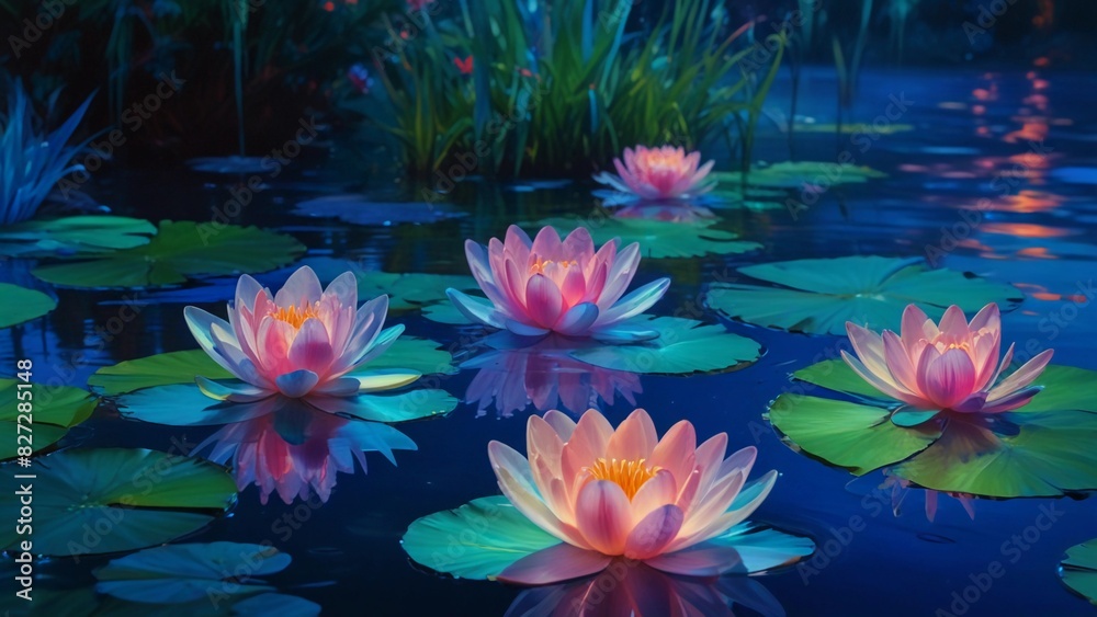 water lily in the pond water lily in the pond