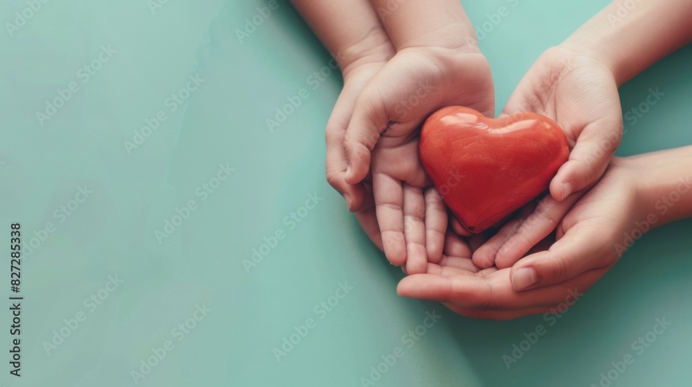 The hands holding heart