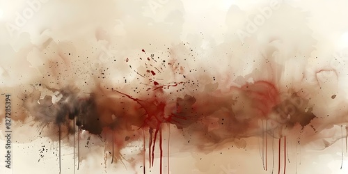 Abstract horror texture background with red splatter and black watercolor design. Concept Horror Texture, Abstract Background, Red Splatter, Black Watercolor Design, Dark Aesthetic photo