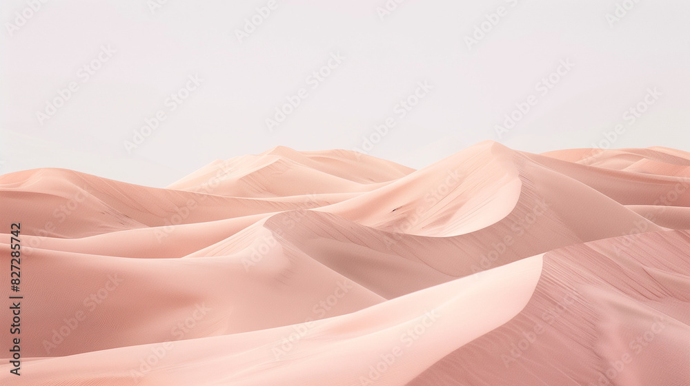 Obraz premium Ethereal desert dunes bathed in soft sunlight, showcasing nature's minimalist beauty