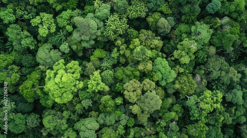 Extensive forest areas seen from above by a drone