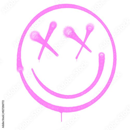 spray smile face graffiti style