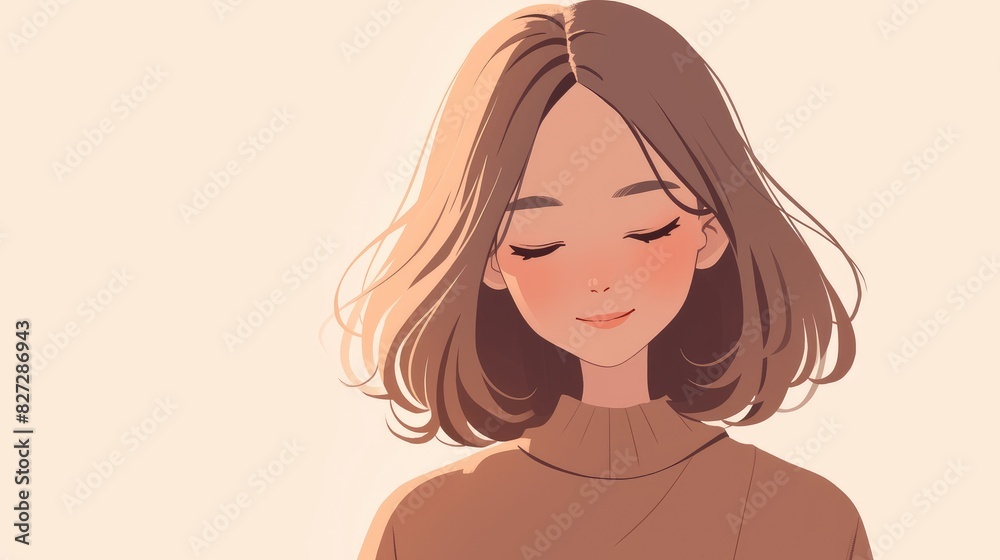 A delightful illustration of a woman with pretty light brown hair showcasing a neutral facial expression in charming cartoon 2d style against a white backdrop She exudes a sense of joy tran A delightful illustration of a woman with pretty light brown hair showcasing a neutral facial expression in charming cartoon 2d style against a white backdrop She exudes a sense of joy tran