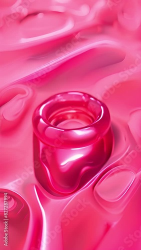 Close focus on pink ring emphasizes details, creating visually pleasing look