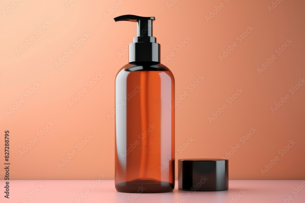 Bottle of facial cleansing gel and facial cleanser, cosmetic bottle mock up