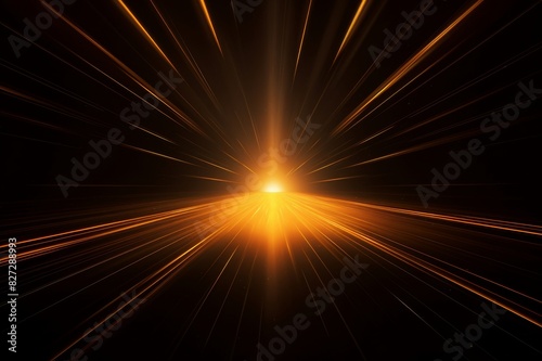 bright rays on a black background