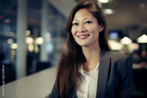 businesswoman smiling, close-up, portrait