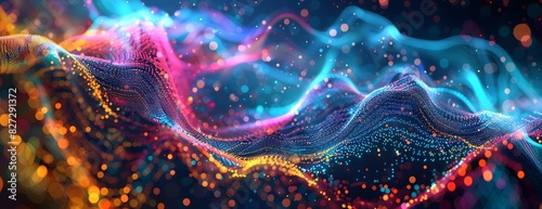 Abstract digital background with glowing data connections and lights  representing the theme of technology in web design.