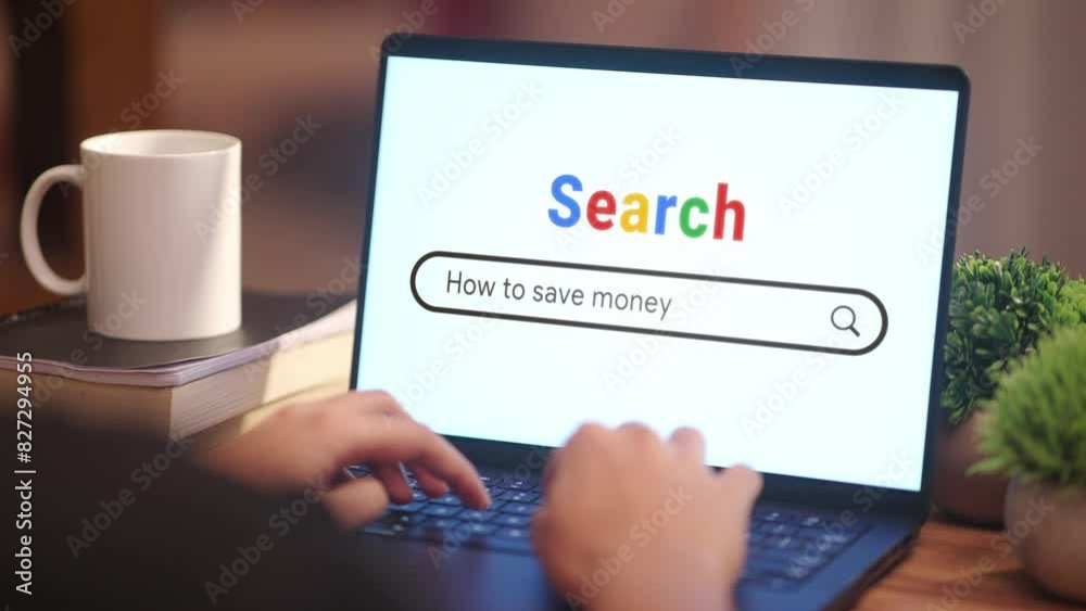 MAN SEARCHING HOW TO SAVE MONEY? ON INTERNET MAN SEARCHING HOW TO SAVE MONEY? ON INTERNET