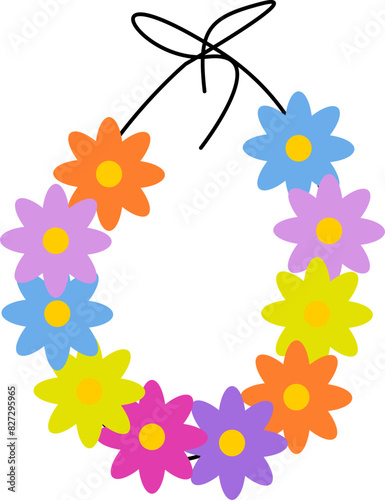 Flower lei or garland vector image or clipart for background or project